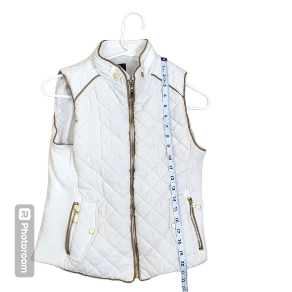 Active USA Puffer Zip Up Vest, White, Small - Picture 4 of 8